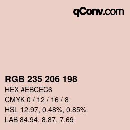 Color code: RGB 235 206 198 | qconv.com