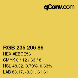 カラーコード: RGB 235 206 86 | qconv.com