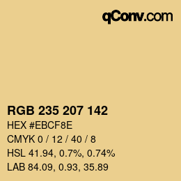 Color code: RGB 235 207 142 | qconv.com