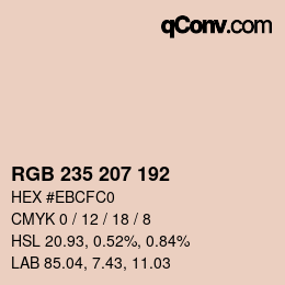 カラーコード: RGB 235 207 192 | qconv.com