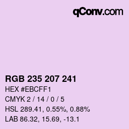 カラーコード: RGB 235 207 241 | qconv.com