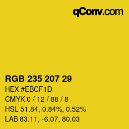 カラーコード: RGB 235 207 29 | qconv.com