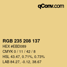 カラーコード: RGB 235 208 137 | qconv.com