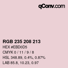 カラーコード: RGB 235 208 213 | qconv.com
