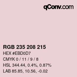 Color code: RGB 235 208 215 | qconv.com