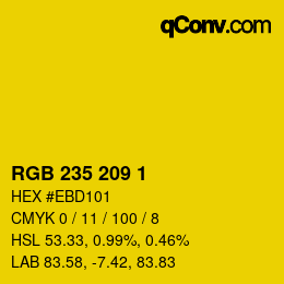 颜色代码: RGB 235 209 1 | qconv.com