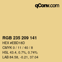 Color code: RGB 235 209 141 | qconv.com