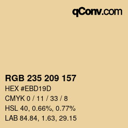 Color code: RGB 235 209 157 | qconv.com