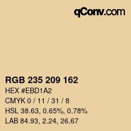 カラーコード: RGB 235 209 162 | qconv.com