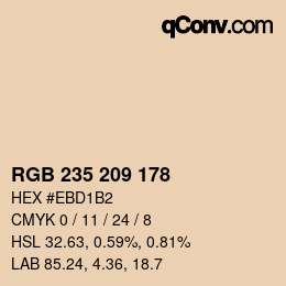 颜色代码: RGB 235 209 178 | qconv.com