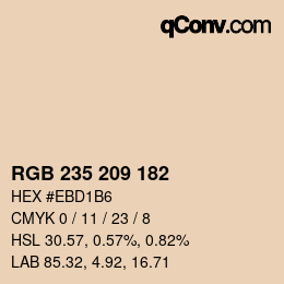 カラーコード: RGB 235 209 182 | qconv.com