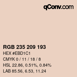 カラーコード: RGB 235 209 193 | qconv.com