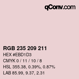 颜色代码: RGB 235 209 211 | qconv.com