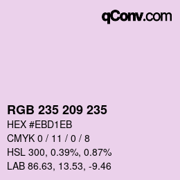 カラーコード: RGB 235 209 235 | qconv.com
