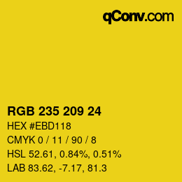 カラーコード: RGB 235 209 24 | qconv.com