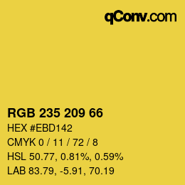 カラーコード: RGB 235 209 66 | qconv.com