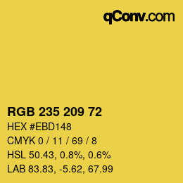 颜色代码: RGB 235 209 72 | qconv.com