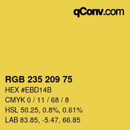 カラーコード: RGB 235 209 75 | qconv.com