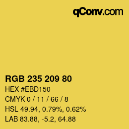 Color code: RGB 235 209 80 | qconv.com