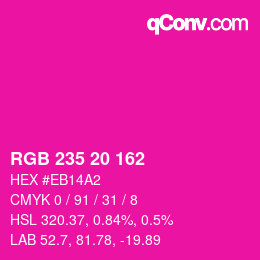 Color code: RGB 235 20 162 | qconv.com