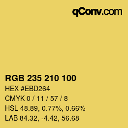 カラーコード: RGB 235 210 100 | qconv.com