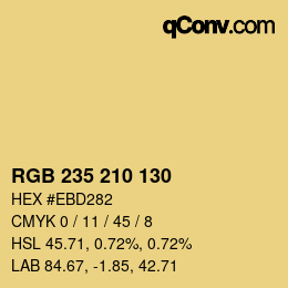Code couleur: RGB 235 210 130 | qconv.com