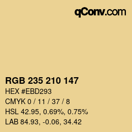 カラーコード: RGB 235 210 147 | qconv.com