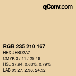 Color code: RGB 235 210 167 | qconv.com