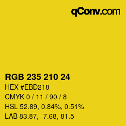 カラーコード: RGB 235 210 24 | qconv.com