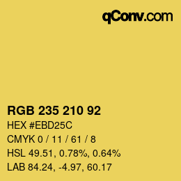 颜色代码: RGB 235 210 92 | qconv.com