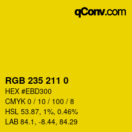 颜色代码: RGB 235 211 0 | qconv.com