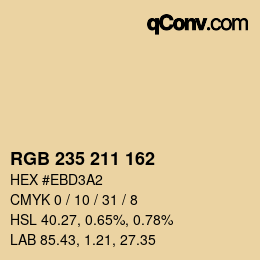Color code: RGB 235 211 162 | qconv.com