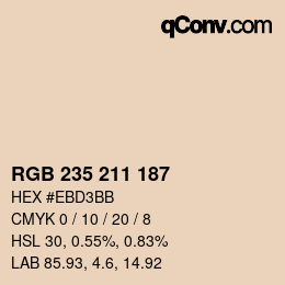 Color code: RGB 235 211 187 | qconv.com