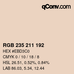 カラーコード: RGB 235 211 192 | qconv.com