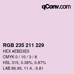 カラーコード: RGB 235 211 229 | qconv.com