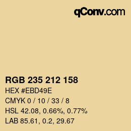 カラーコード: RGB 235 212 158 | qconv.com