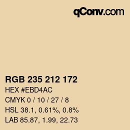 カラーコード: RGB 235 212 172 | qconv.com