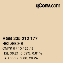 カラーコード: RGB 235 212 177 | qconv.com