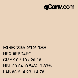 Color code: RGB 235 212 188 | qconv.com