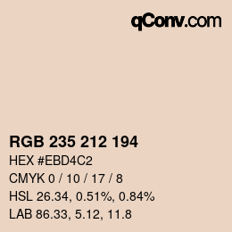 颜色代码: RGB 235 212 194 | qconv.com