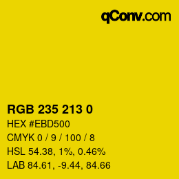 颜色代码: RGB 235 213 0 | qconv.com