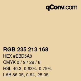 カラーコード: RGB 235 213 168 | qconv.com