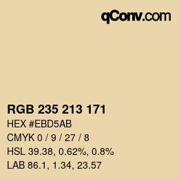 カラーコード: RGB 235 213 171 | qconv.com
