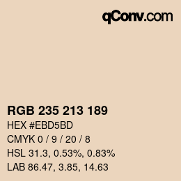 颜色代码: RGB 235 213 189 | qconv.com