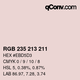 Color code: RGB 235 213 211 | qconv.com