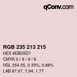 Color code: RGB 235 213 215 | qconv.com