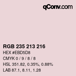 Color code: RGB 235 213 216 | qconv.com