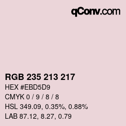 Color code: RGB 235 213 217 | qconv.com