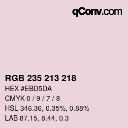 Color code: RGB 235 213 218 | qconv.com