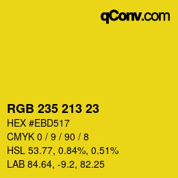 カラーコード: RGB 235 213 23 | qconv.com